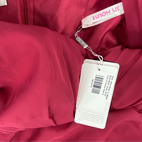 JJs House Fuchsia V-Neck Wedding Dress - Picture 3 of 6